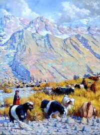 Naseeb Khan, 30 x 36 Inch, Oil on Canvas, Landscape Painting, AC-NSBK-020 Naseeb Khan, 30 x 36 Inch, Oil on Canvas, Landscape Painting, AC-NSBK-020